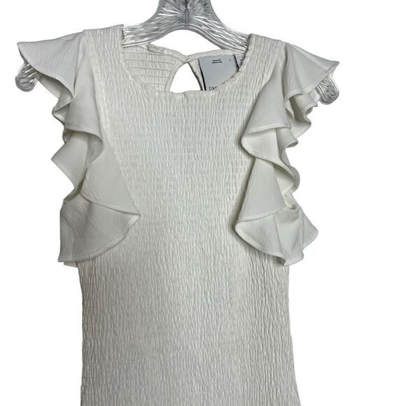 NEW C/MEO COLLECTIVE Expired Ruffle Mini Dress in Ivory Size Small - Picture 3 of 8